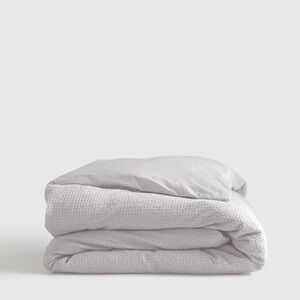 TWIN Duvet Cover | Organic Luxe Honeycomb | White {QUINCE nwot}
